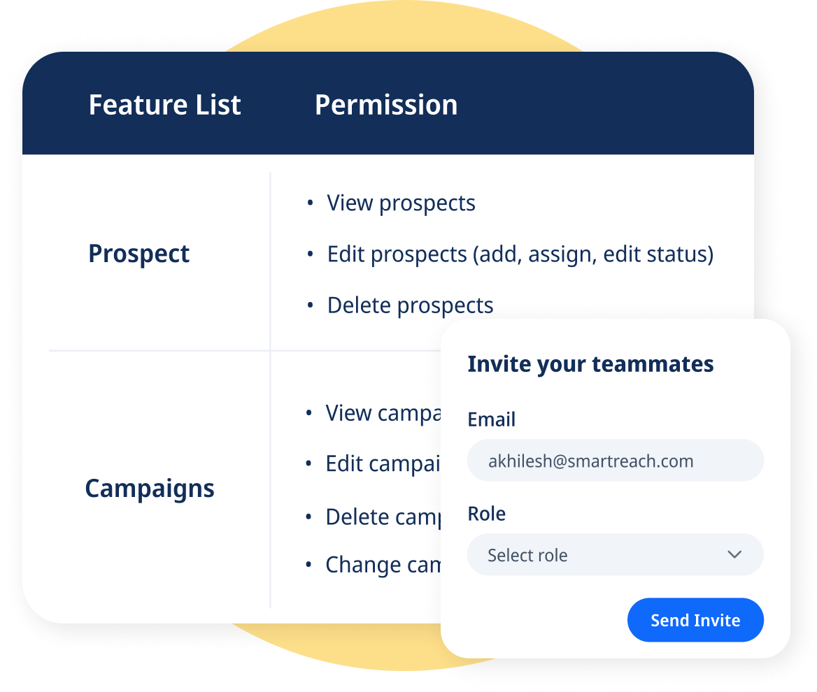 Team collaboration: roles & permissions - smartreach.io