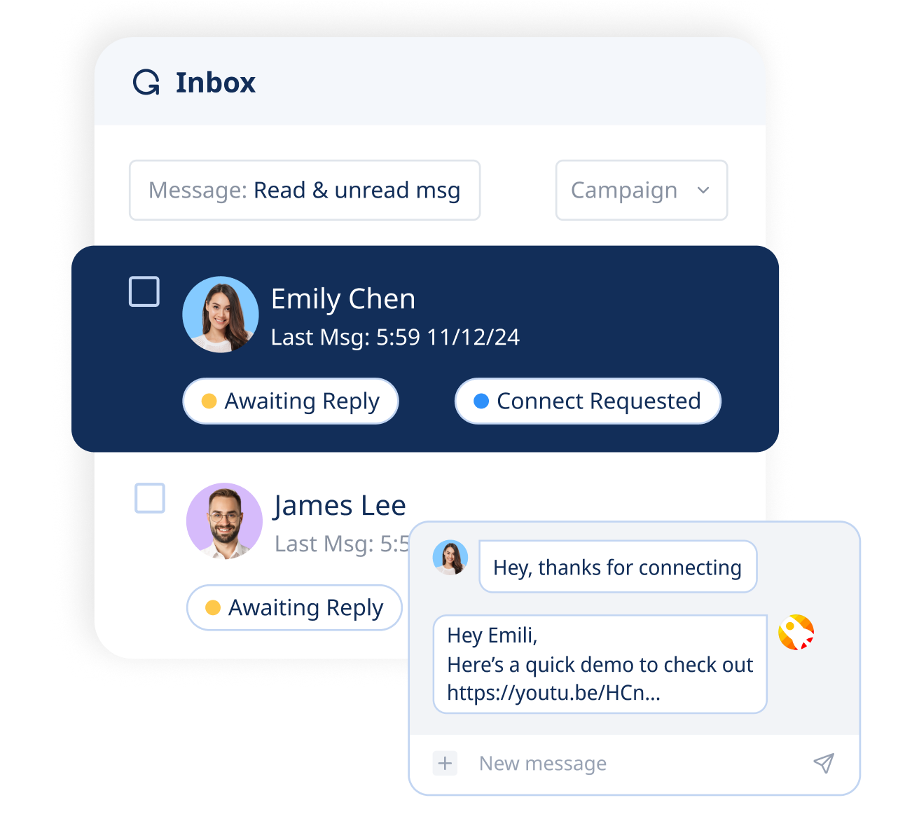 LinkedIn conversations management