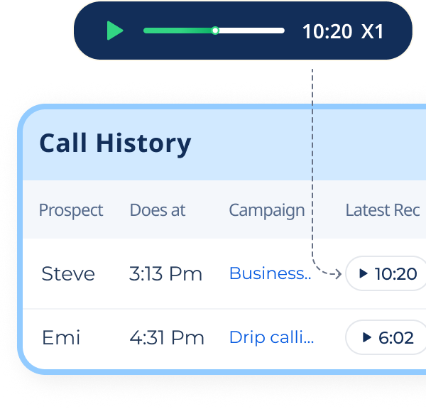 Call recording and review feature