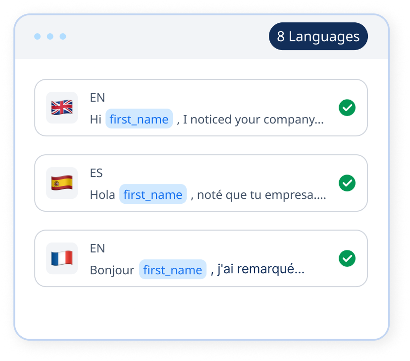Multi-language email generation