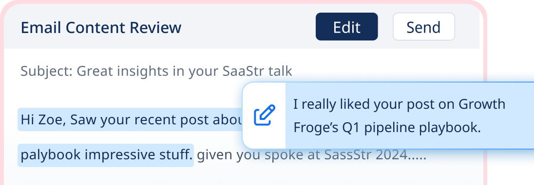 Email preview per prospect