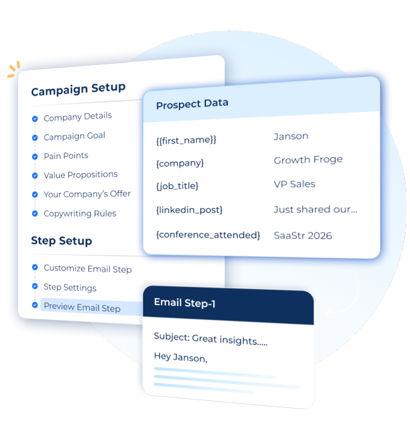 Smart Email AI Agent campaign setup interface