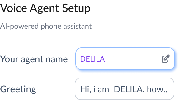 Custom-built AI voice agent