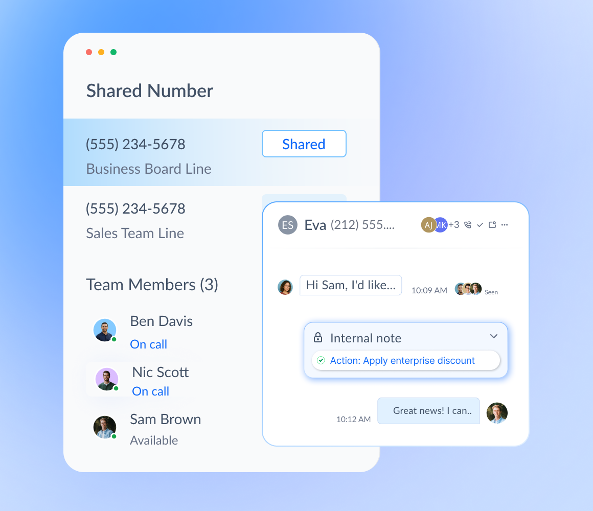 Shared numbers for your whole team