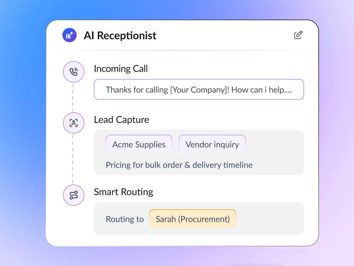 Trigger actions from call events