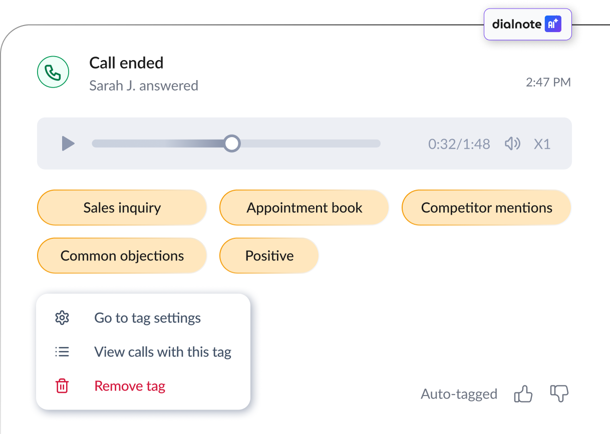 Auto-tag every call