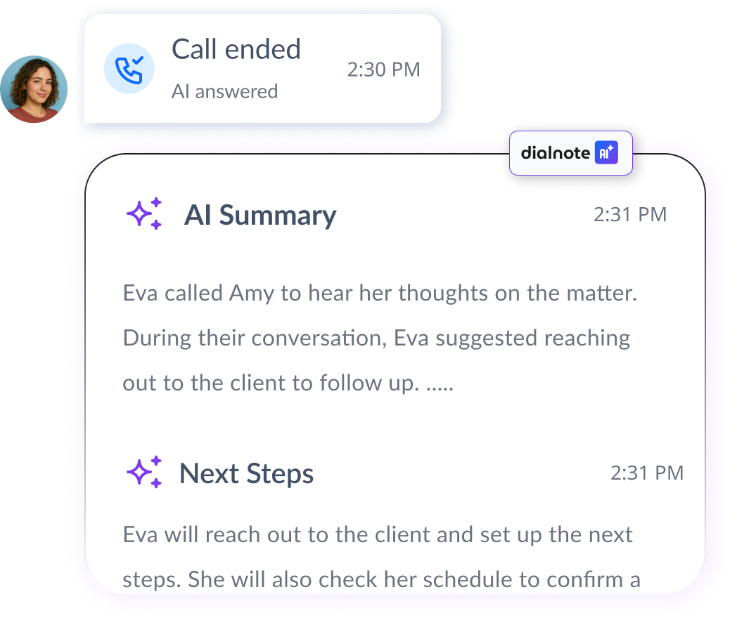 Instant call summaries