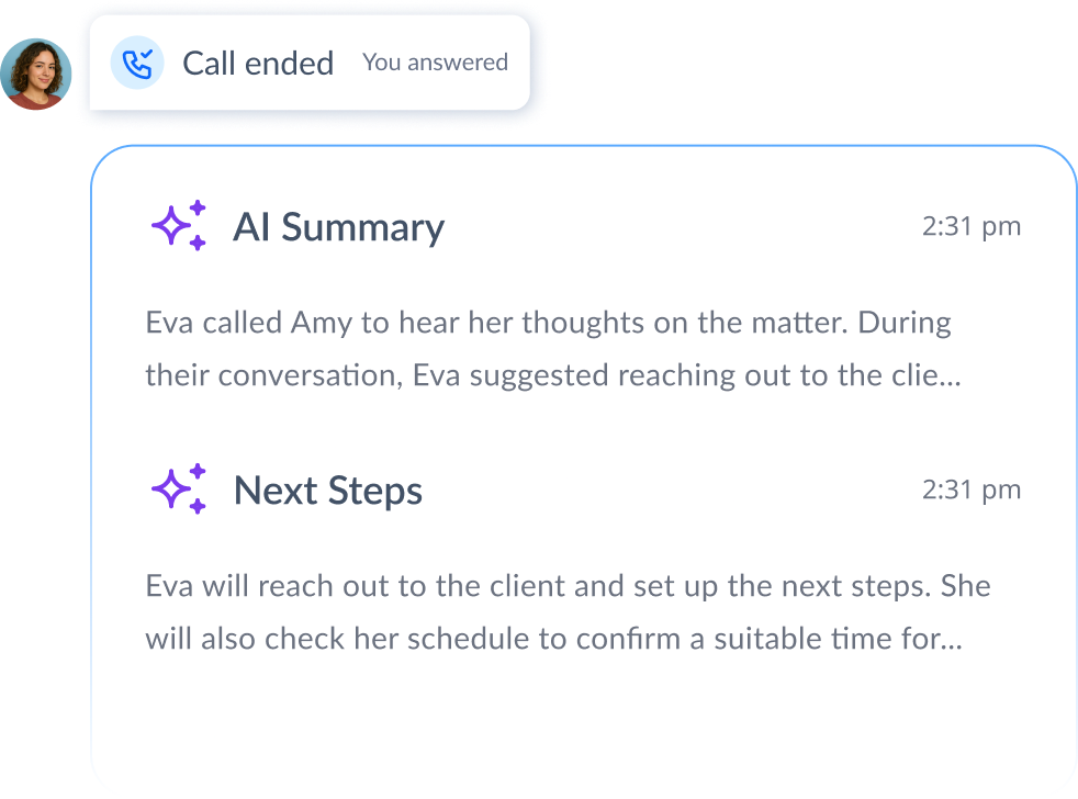 AI call summaries in seconds