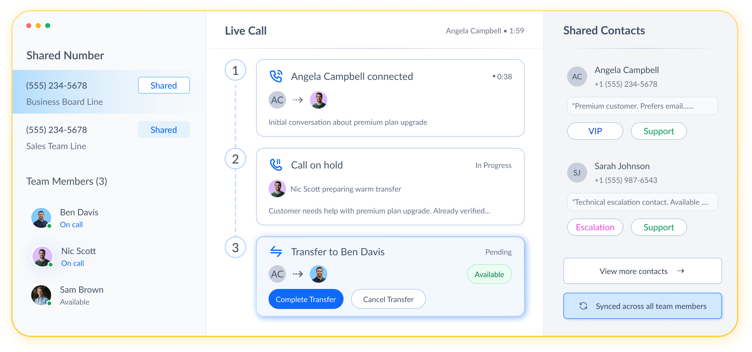 Shared numbers that keeps everyone in the loop